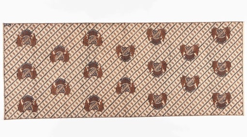 Kain Panjang Batik, Lerengan Pagi Sore Ceplok Sawat, Signed The Tjien Sing, Early-Mid 20th C.