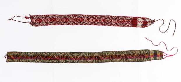 2 Women's Ceremonial Condor Belts, Bolivia, 19th C.