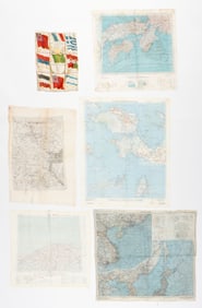 Collection of Allied Military Silk Printed Maps, WWII Era and Later