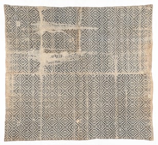 Antique Indigo Overshot Weave Coverlet