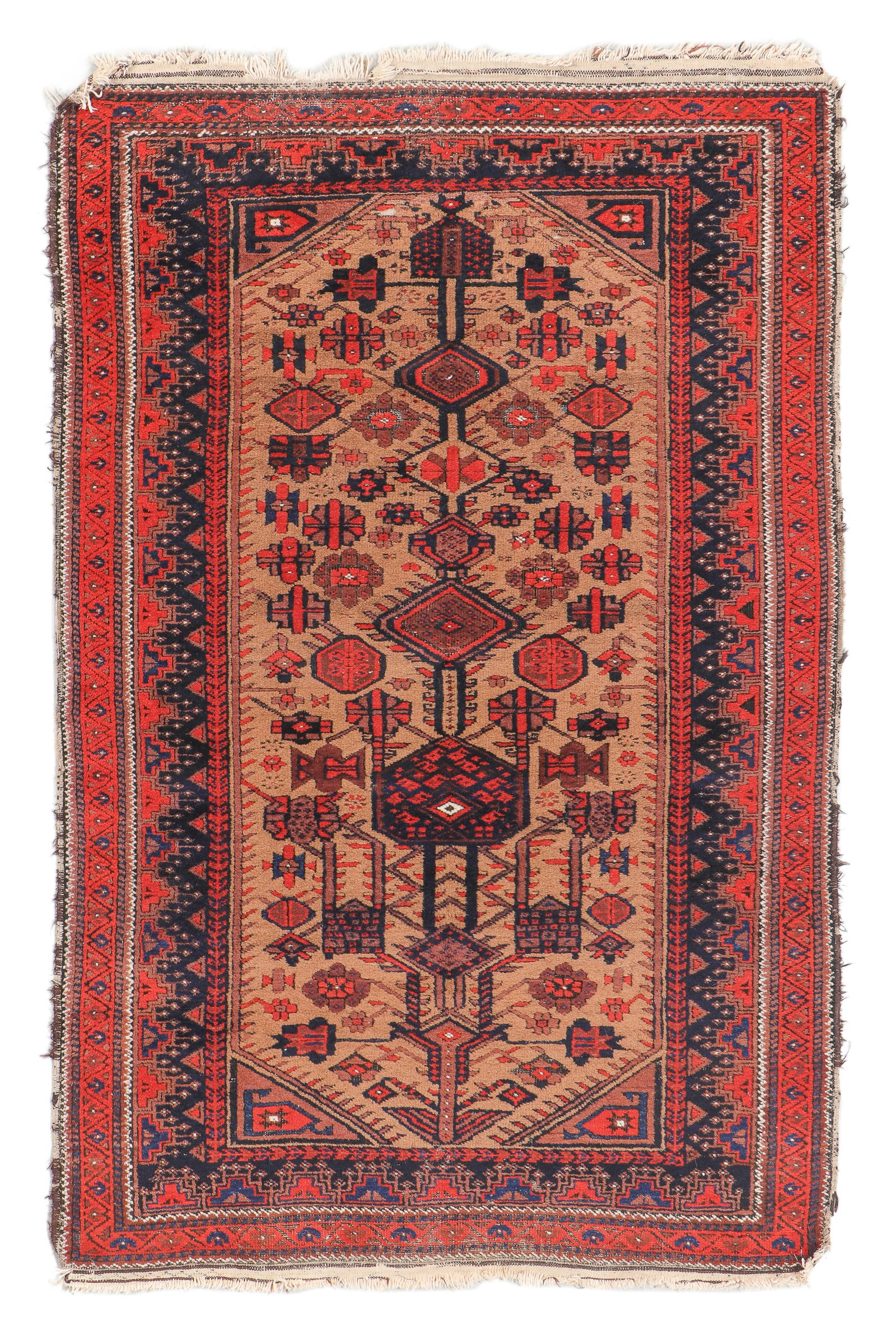 Baluch Rug, NE Persia, Ca. 1880, 3'4'' x 5'1'': Baluch Rug, NE Persia, Ca. 1880, 3'4'' x 5'1'' (102 x 155 cm). Weight: 7 lbs. Material: wool pile, wool warp, wool weft.