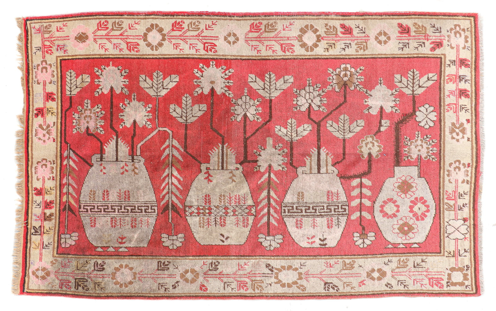 Khotan Rug, East Turkestan, Early 20th C., 5'0'' x 8'0'' (1 of 6)