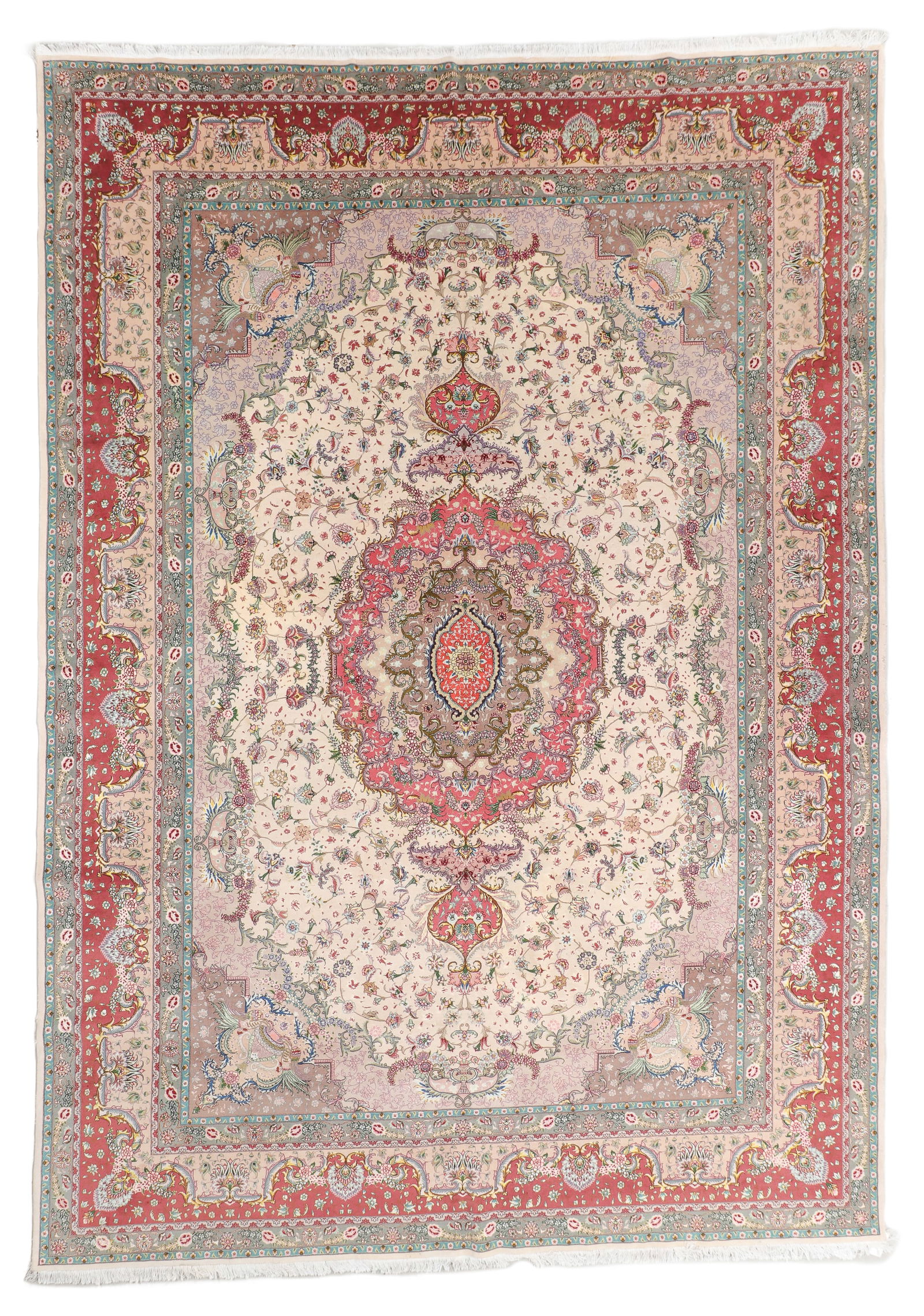 Fine Mansion Size Tabriz Wool & Silk Rug, Persia, Mid/Late 20th C., 11'3'' x 16'1'' (1 of 5)