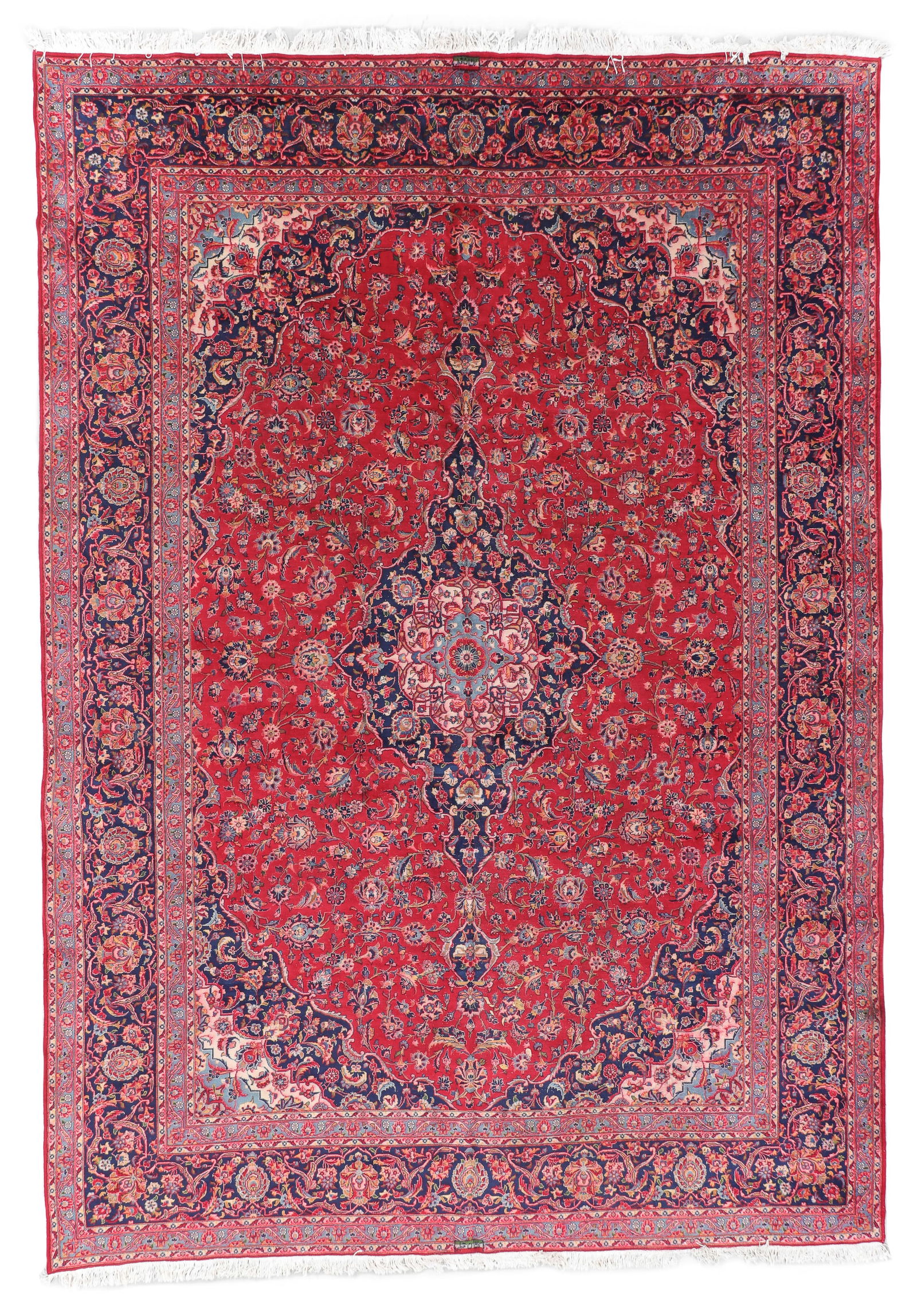 Signed Mansion Size Kashan Rug, Persia, Mid/Late 20th C., 11'2'' x 16'2'' (1 of 4)