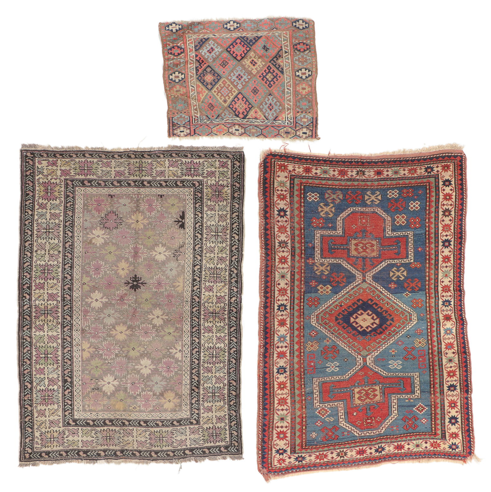 3 Antique Caucasian/Kurd Rugs (1 of 7)