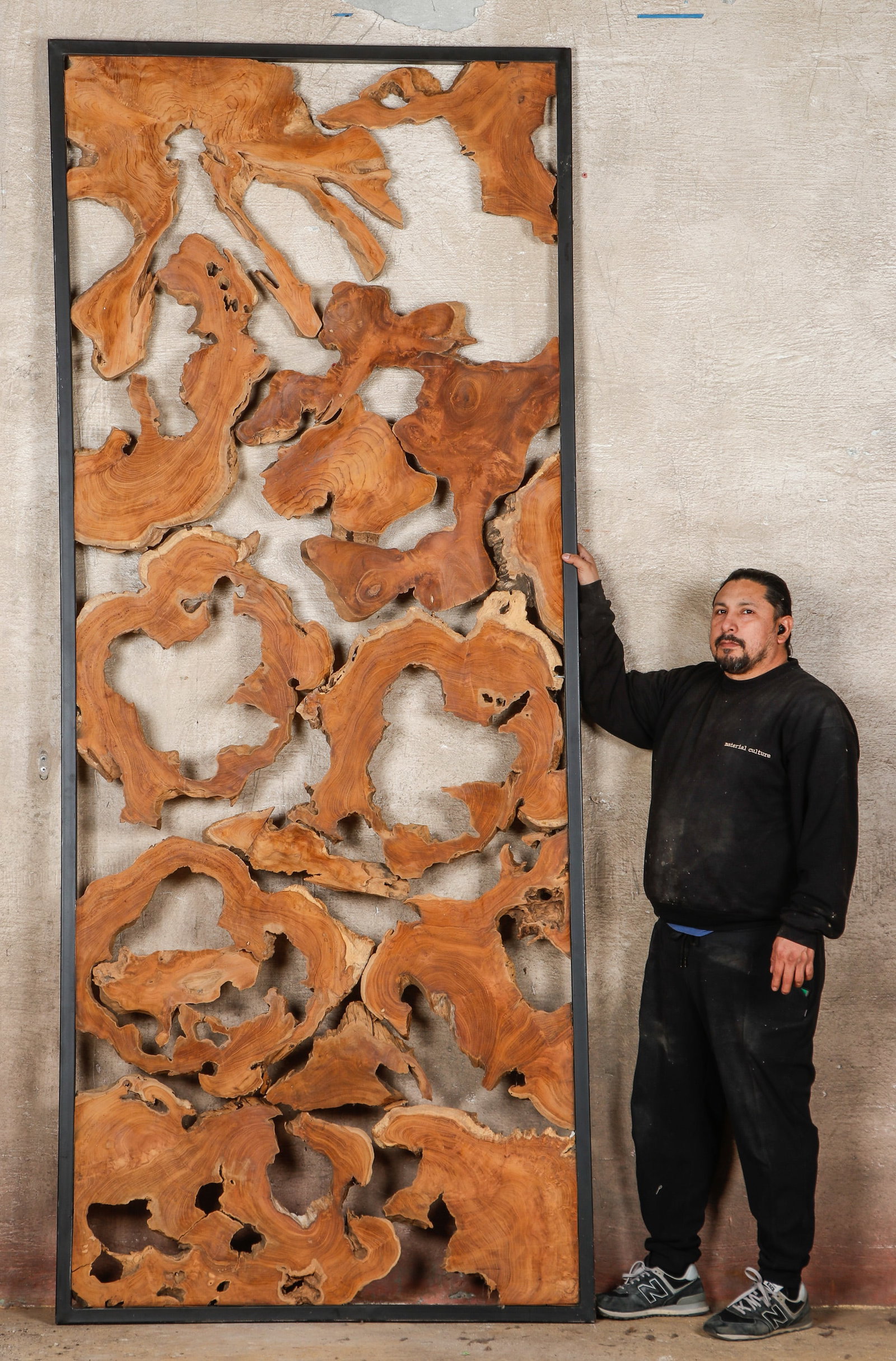 Massive Teak Root Room Divider, 3'11'' x 9'6'': Massive Teak Root Room Divider. Size: 3'11'' x 9'6'' (119 x 290 cm).