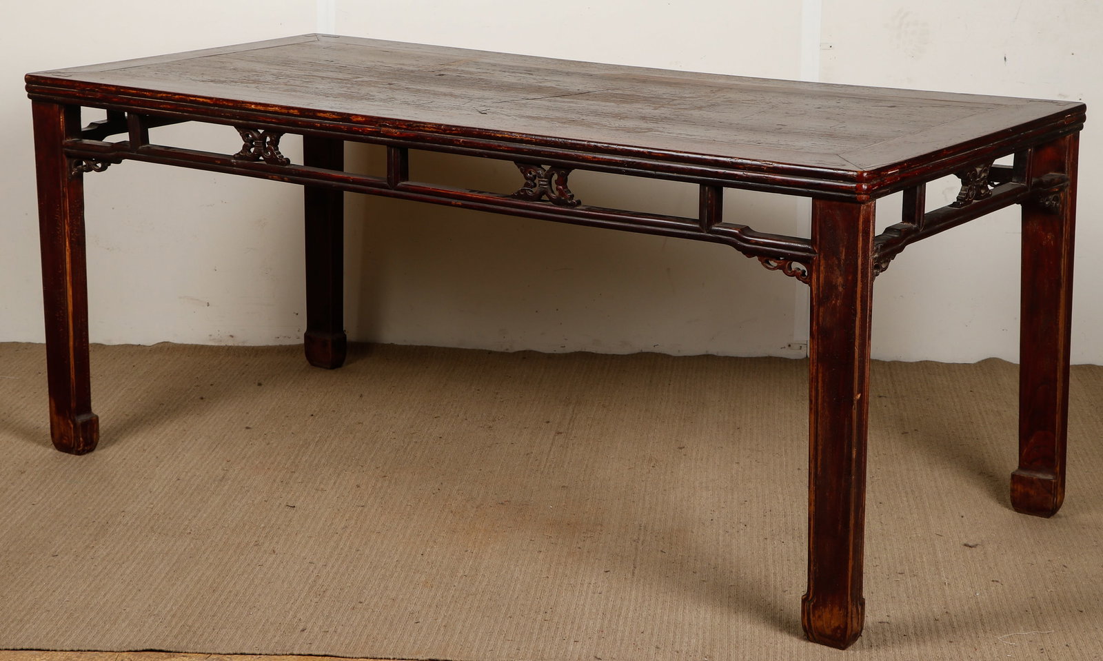 Antique Chinese Long Hardwood Table, 19th C., L: 6'8" (1 of 7)
