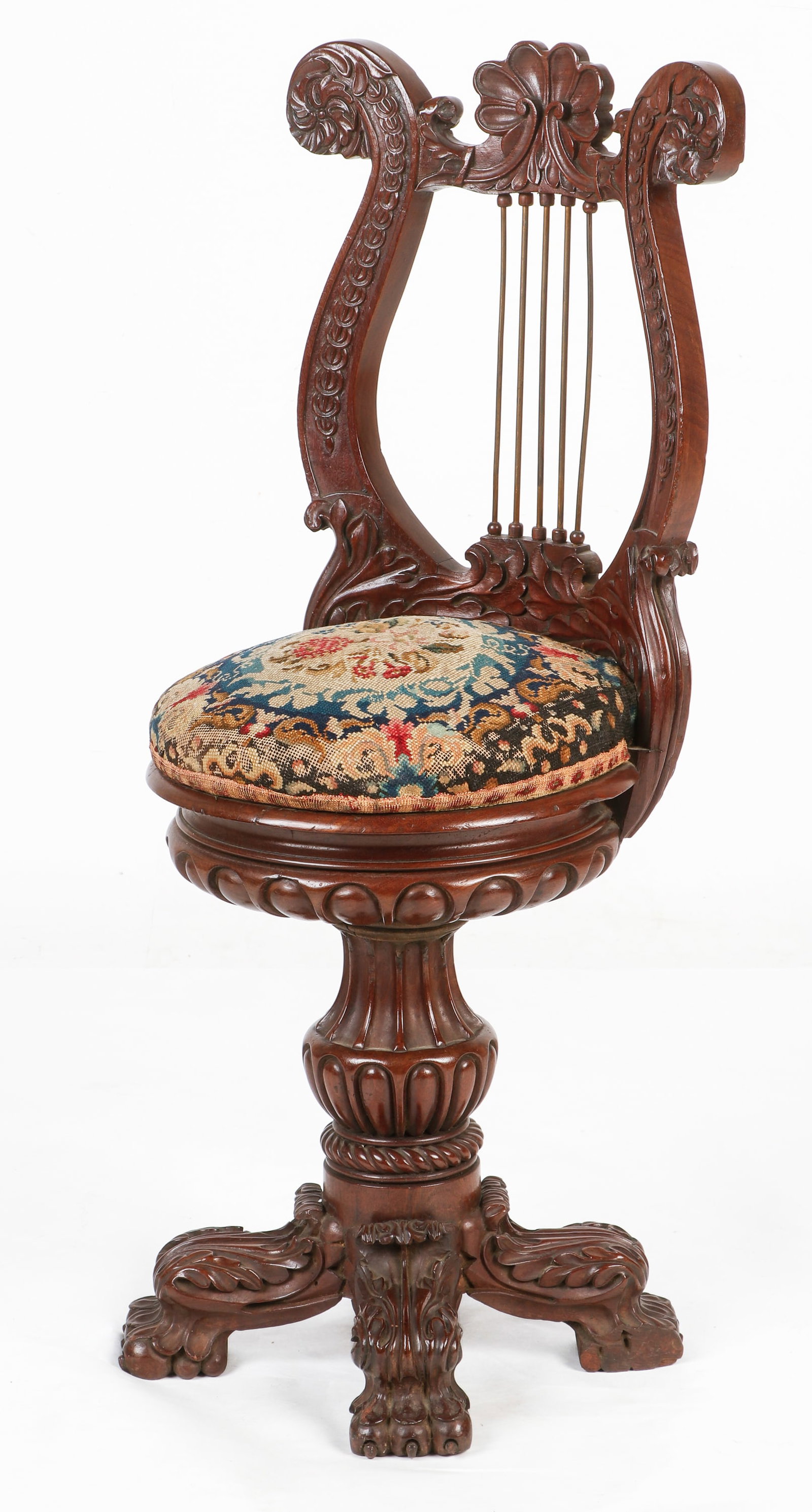 Victorian Carved Rosewood Piano Stool (1 of 7)