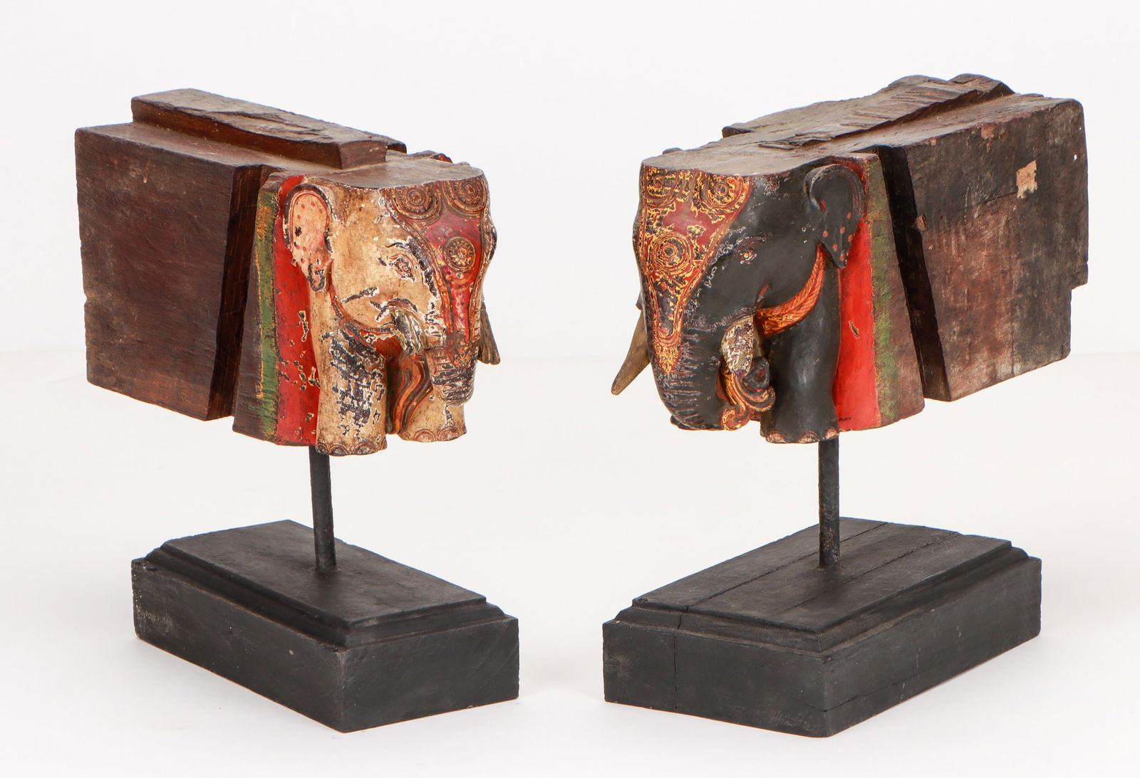 2 Antique Indian Carved Teak Elephant-Form Architectural Elements (1 of 5)