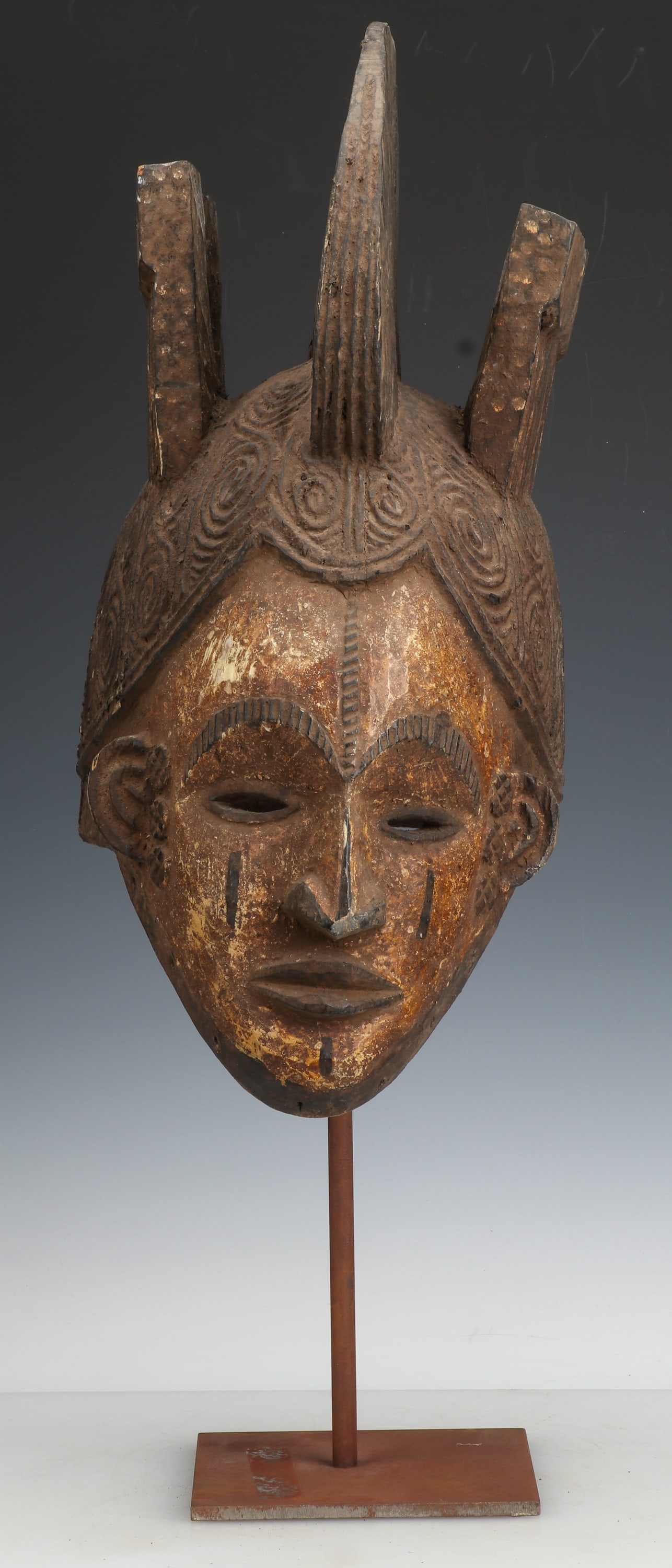 African Igbo Maiden Spirit Helmet Mask, Nigeria (1 of 6)