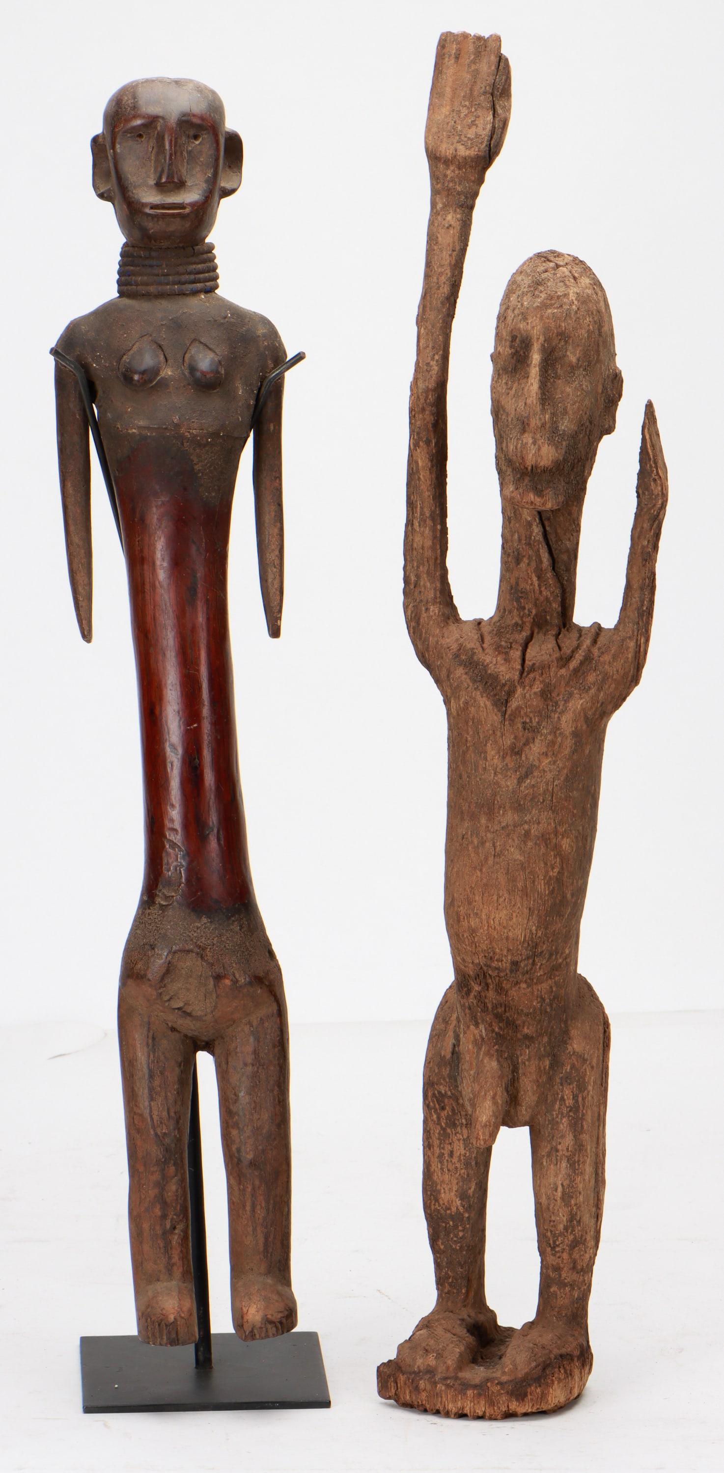 Collector's Lot of 2 African Figures, Ht. 30" (1 of 6)