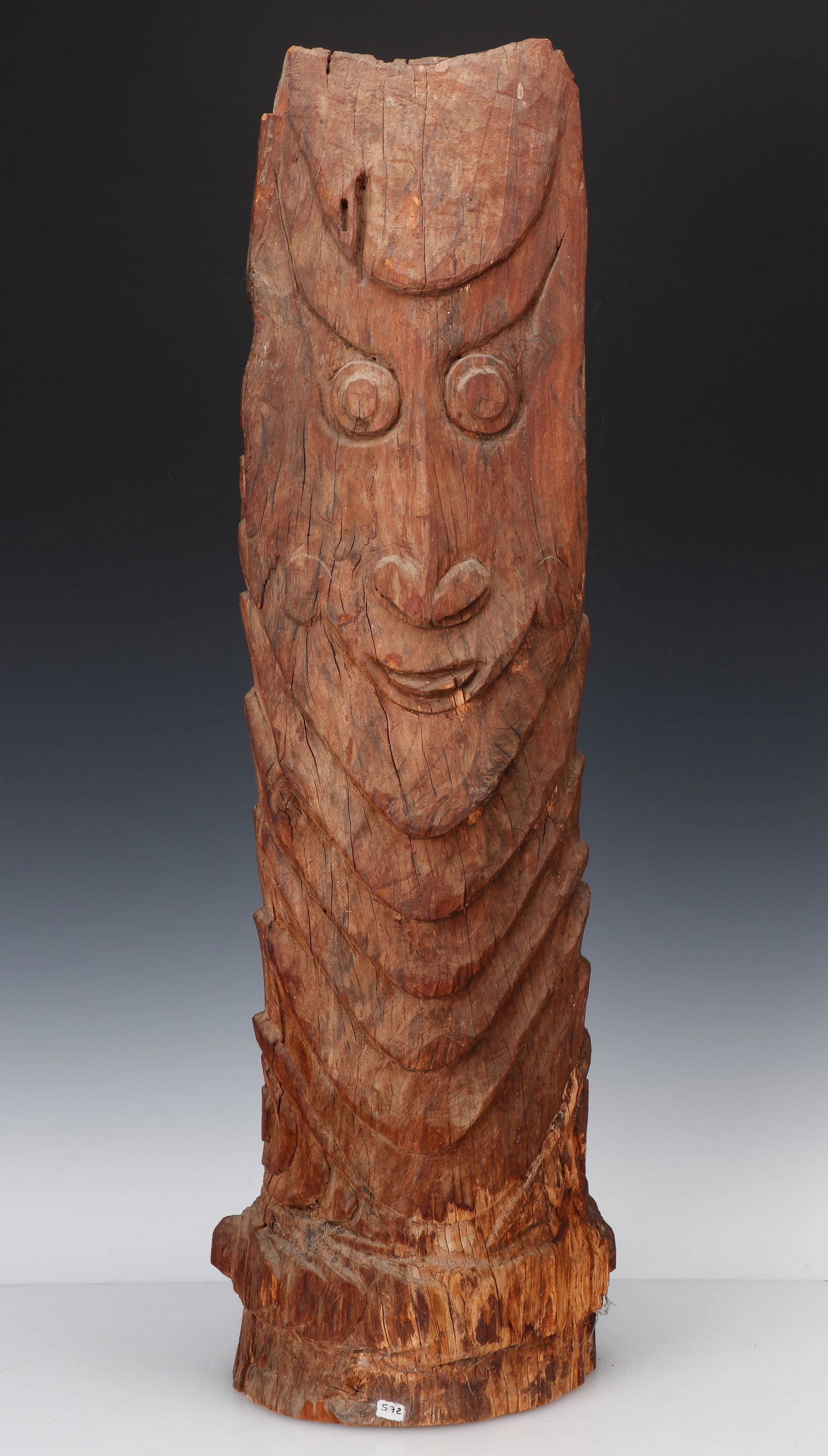 Iatmul Carved Wood House Post, PNG, Late 19th C., Ht. 36" (1 of 5)