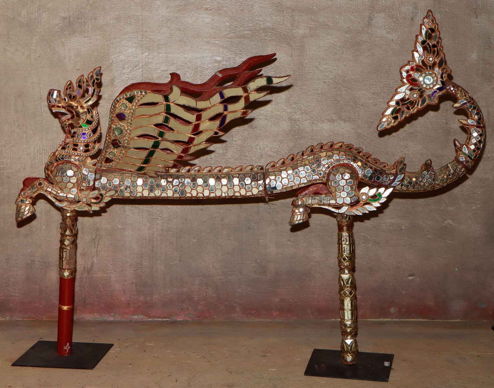 Giant Burmese Flying Naga Dragon, Mandalay Period (1853-1948) (1 of 5)