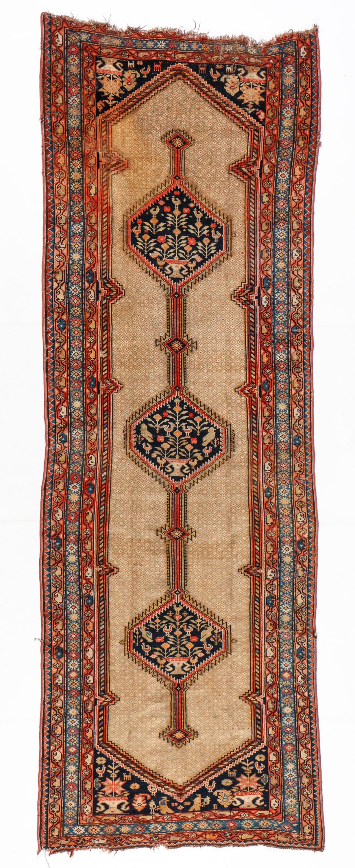 Camel Field Hamadan Rug, Persia, Late 19th C., 3'6'' x 10'3'' (1 of 6)