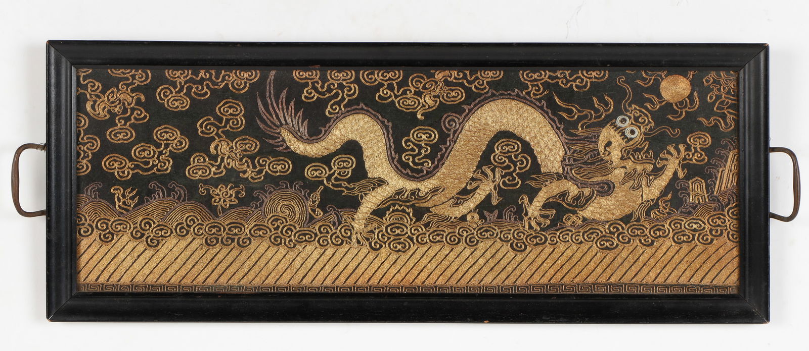 Antique Chinese Gold Thread Dragon Embroidery (1 of 3)