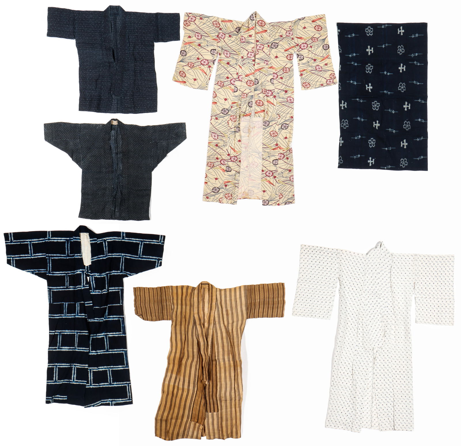 7 Antique Japanese Textiles (1 of 8)