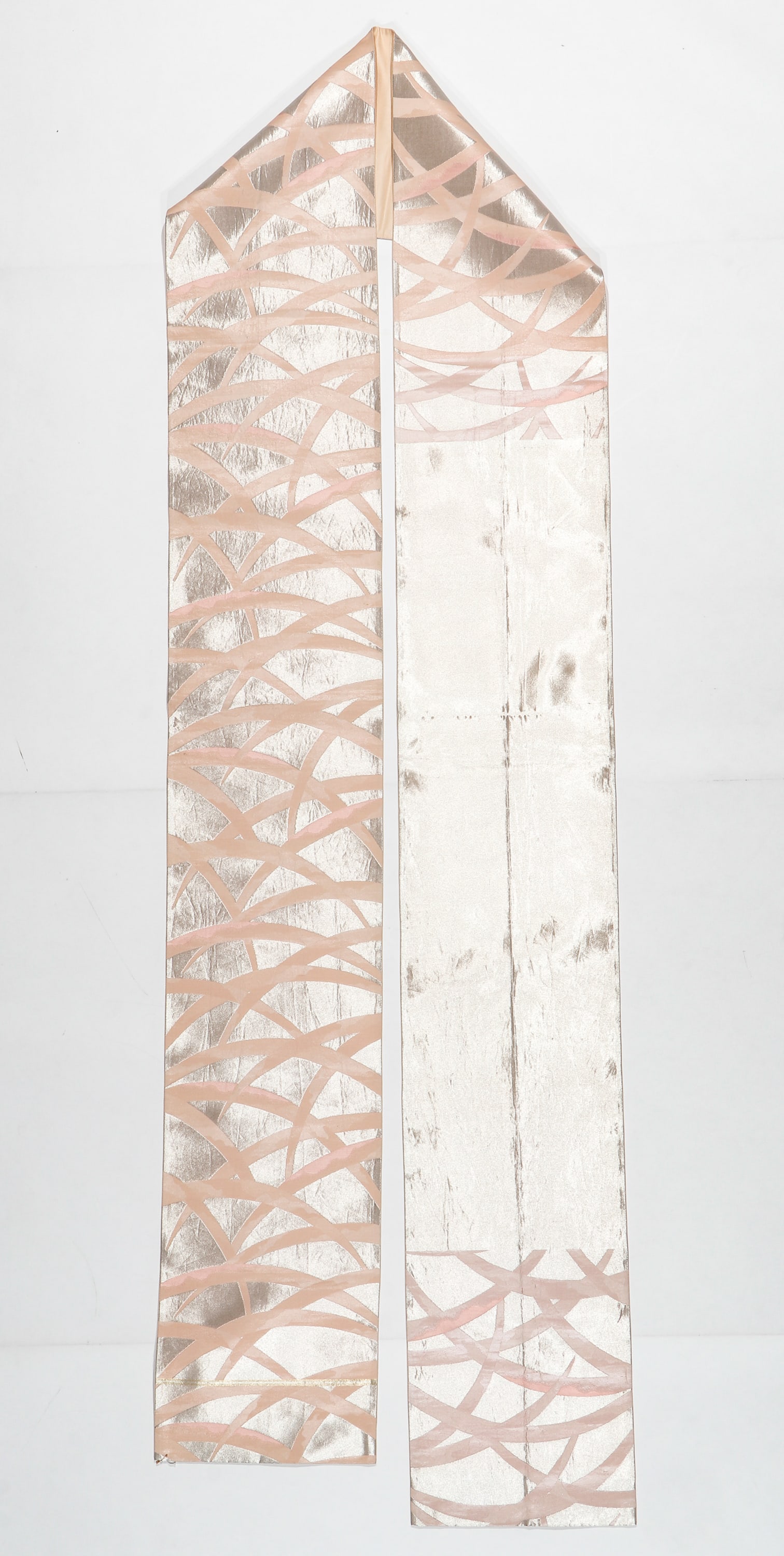 Japanese Silver and Pink Silk Brocade Obi,  Early 20th C. (1 of 4)