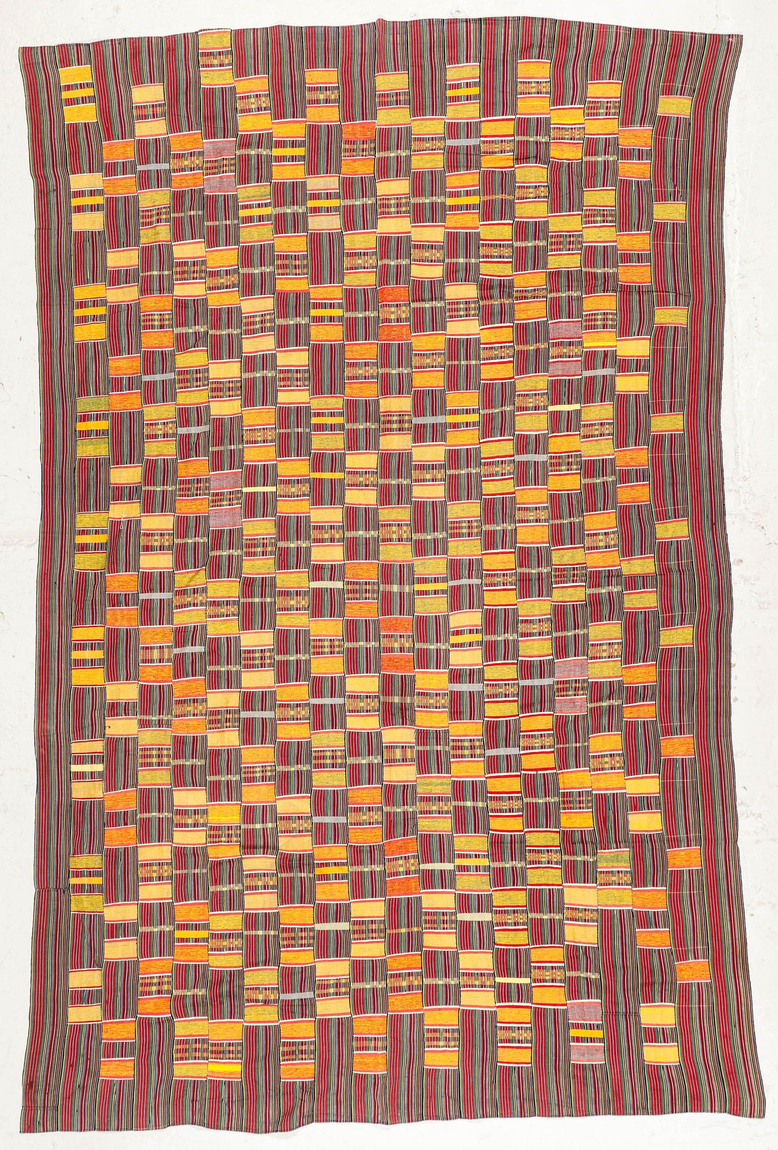 African Ewe Cloth, Ghana, Mid 20th C., 66'' x 101'' (1 of 4)