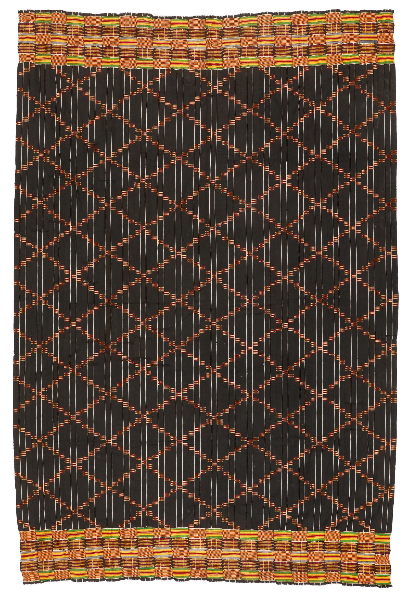 African Ashanti Man's "Akyempim" One Thousand Shields Kente Cloth, Ghana,  6'6'' x 9'8'' (1 of 4)