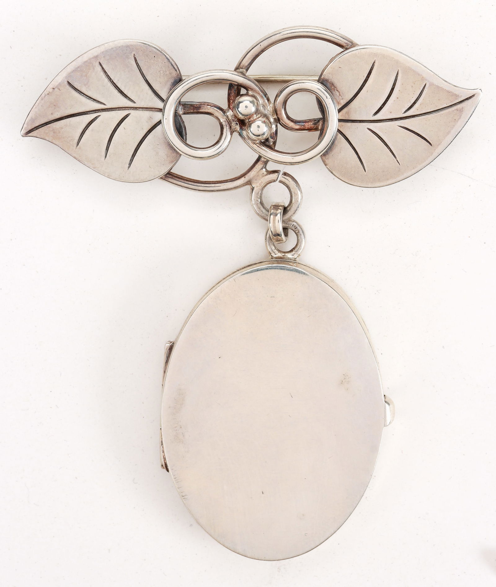 La Paglia Silver Locket Brooch (1 of 5)