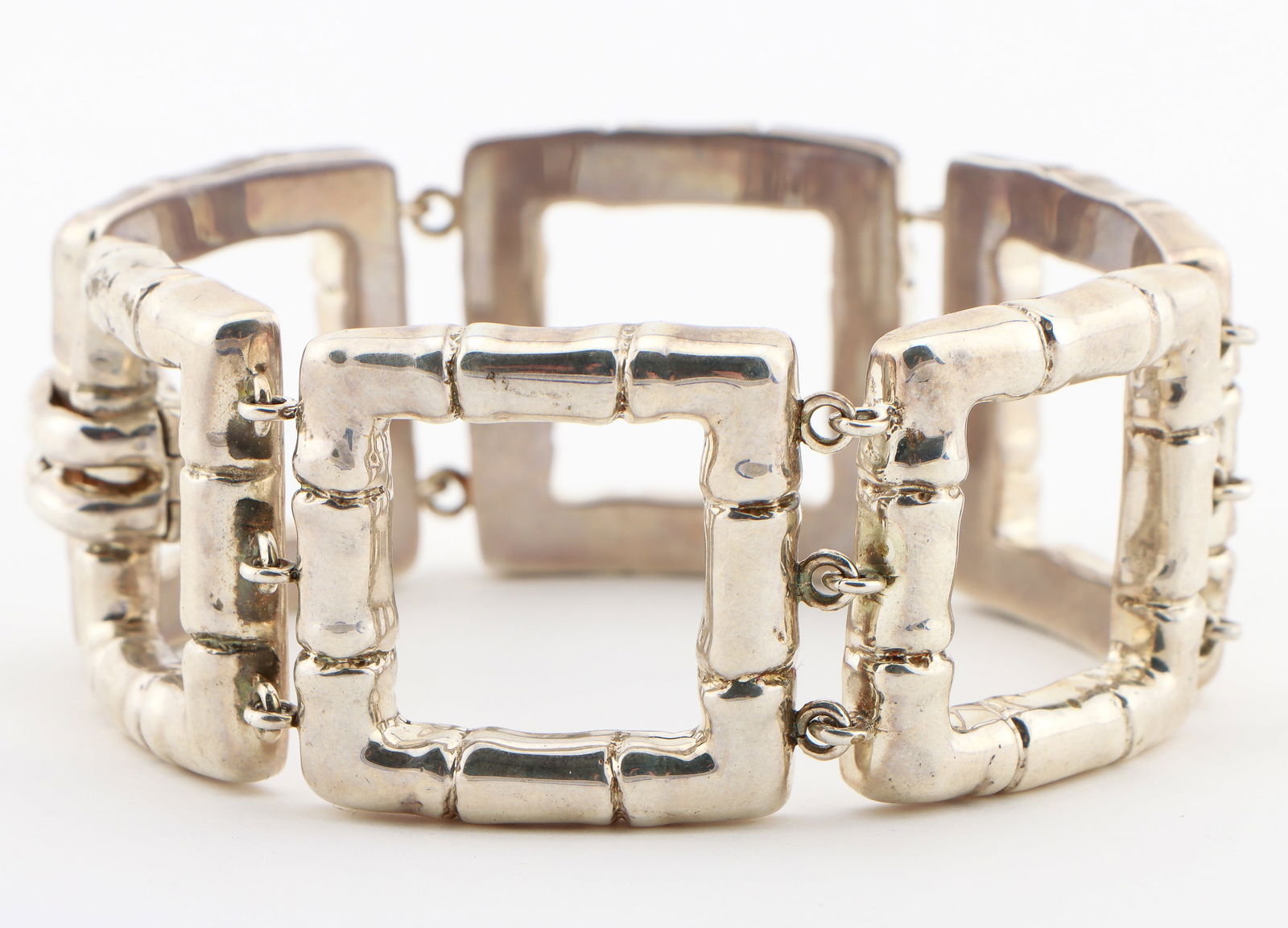 Thistle and Bee Solid Silver Bamboo Bracelet (1 of 4)