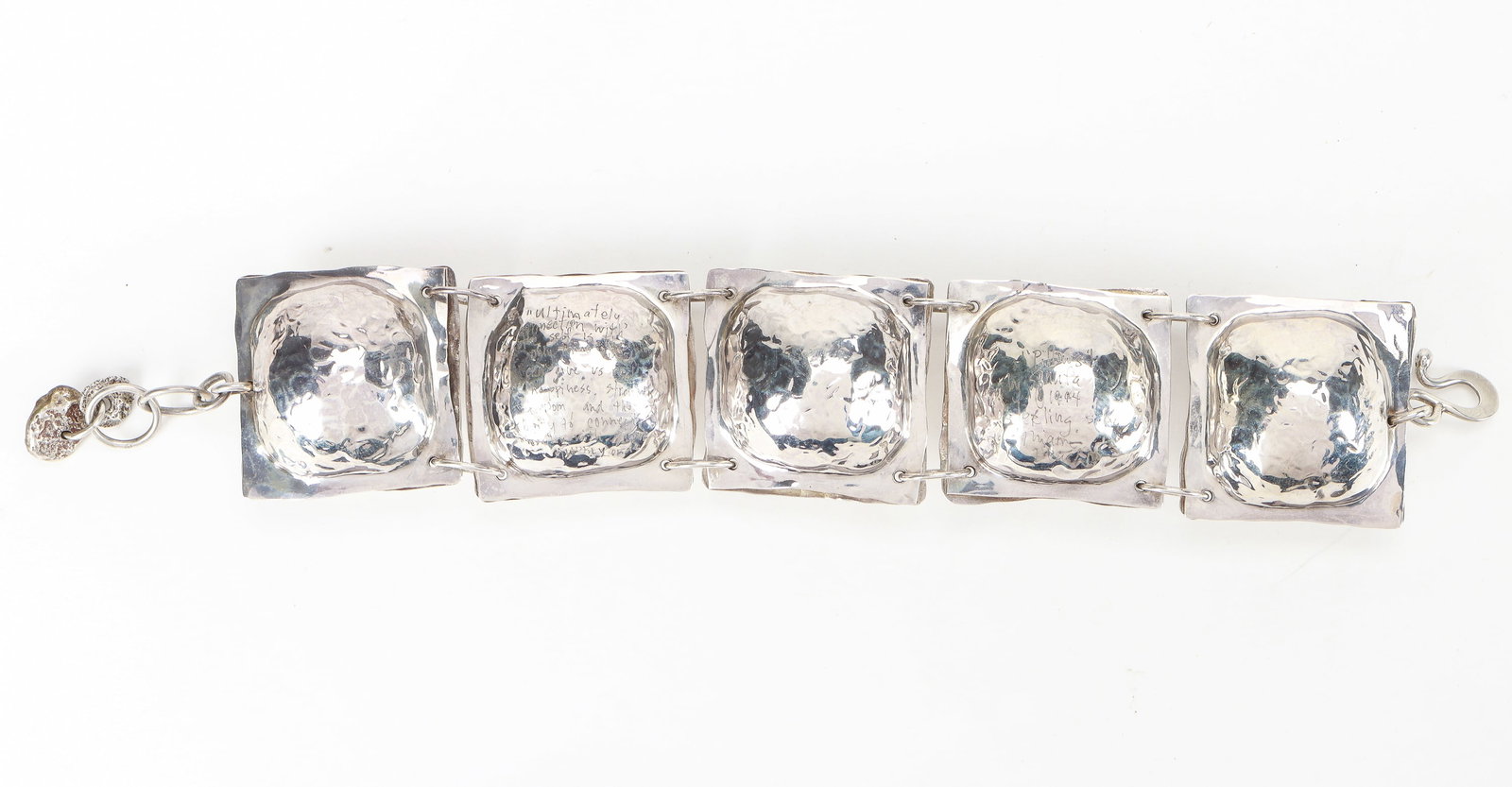 Hammered Sterling Silver "Pillows" Bracelet by Senufa (1 of 4)