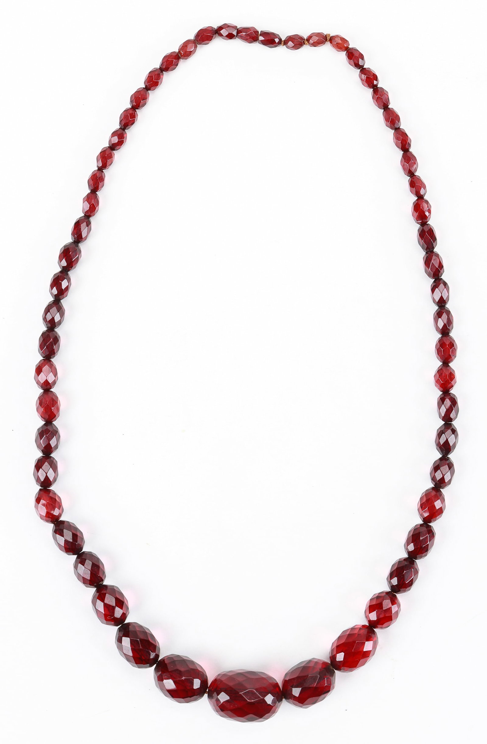 Graduated Polished Amber Bead Necklace: Graduated polished Amber Bead Necklace. Newly Strung. Size: 24"L (61 cm). Total Weight: 56 g. Provenance: The Silver Shop of Princeton, NJ (1937-2014) formerly located at 59 Palmer Square West.