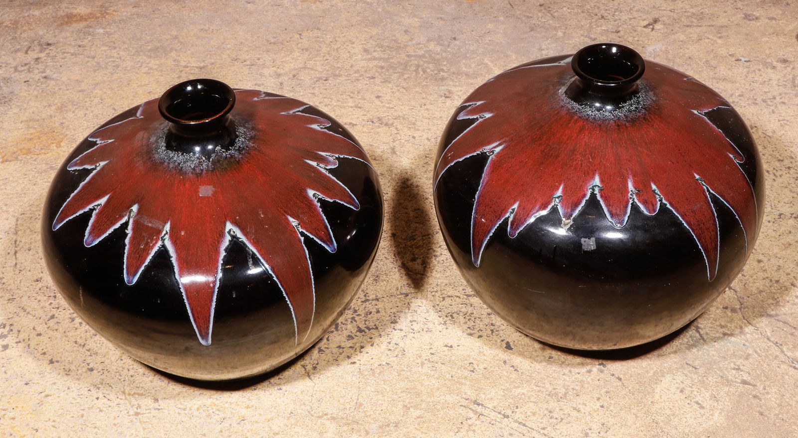 2 Thai Large Round Glazed Ceramic Vases (1 of 4)