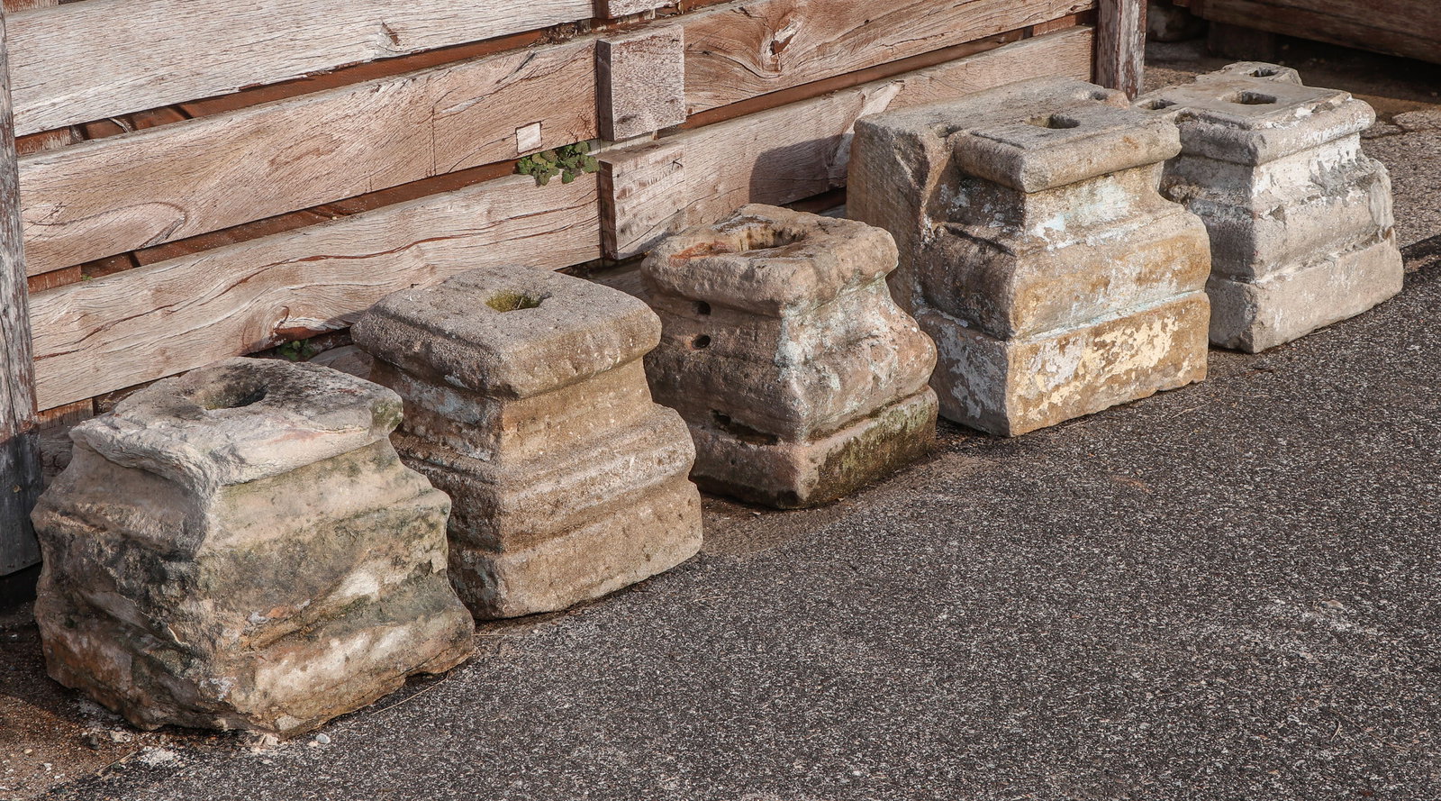 5 Antique Indian Carved Stone Column Bases (1 of 3)