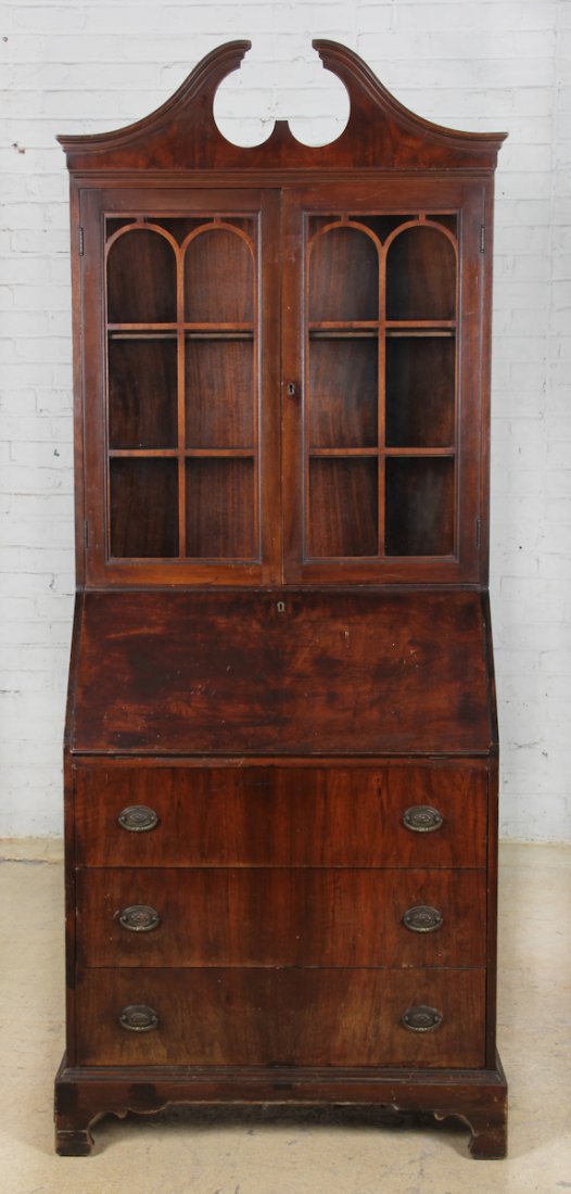 Antique American Secretary Cabinet: Antique American Secretary Cabinet. Dimensions: 80 x 32-1/2 x 16-1/2.