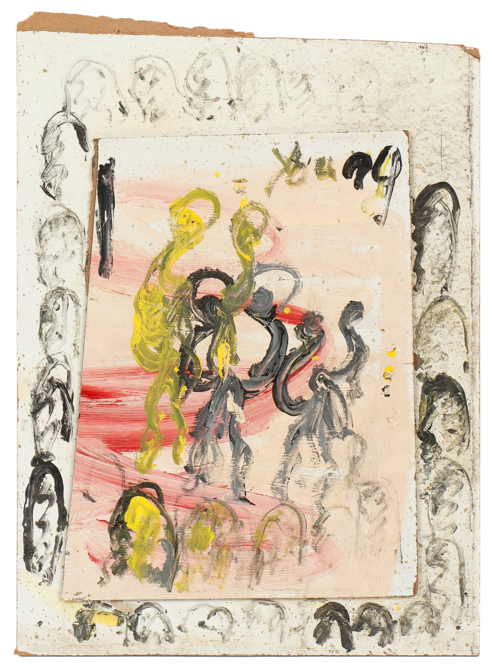 Purvis Young (American, 1943-2010): Purvis Young (American, 1943-2010) Untitled, mixed media painting on board, signed. Unframed. Size: 19'' x 14'', 48 x 36 cm (board).
