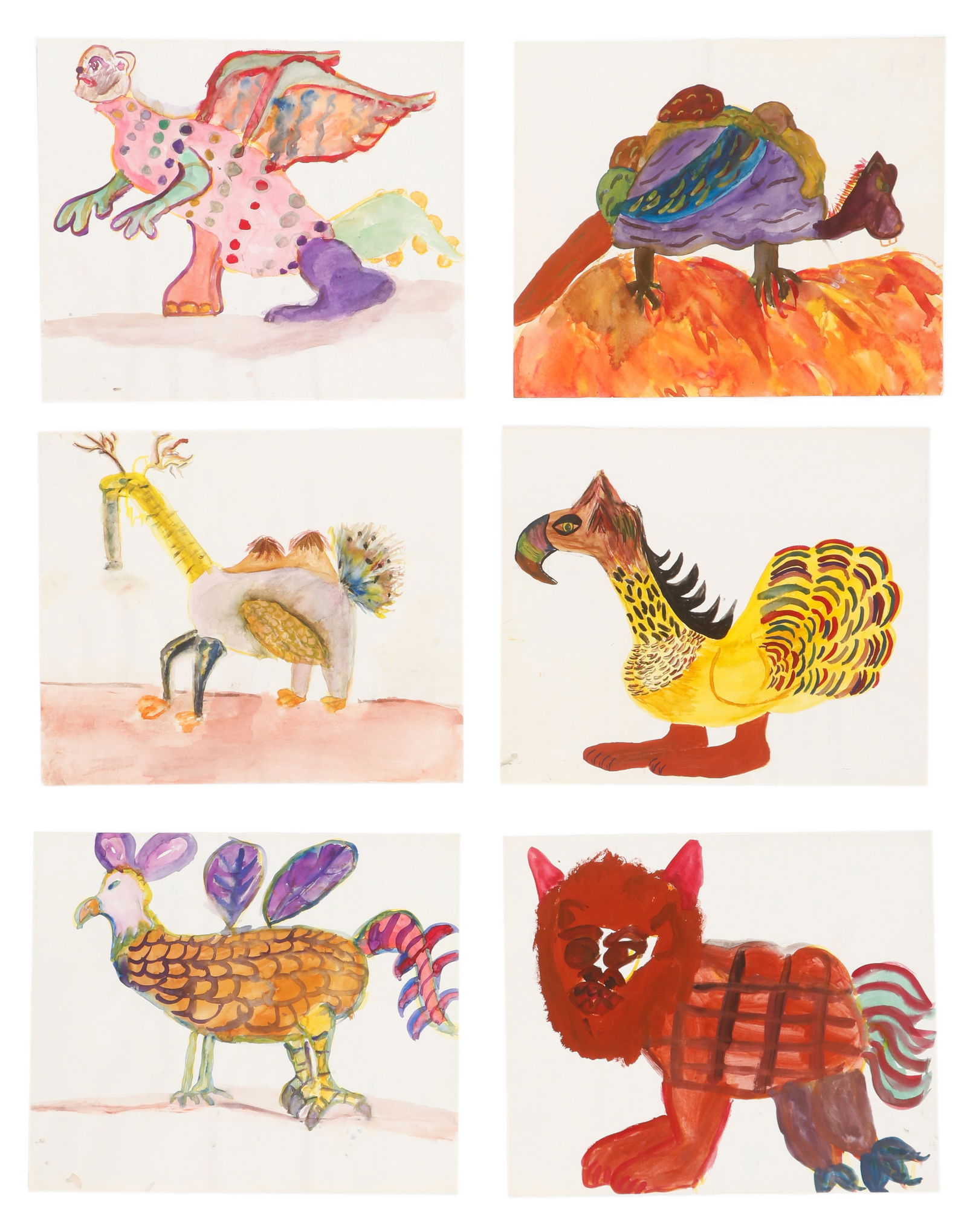 Anonymous Artist (20th c.) Group of 6 Paintings (1 of 5)