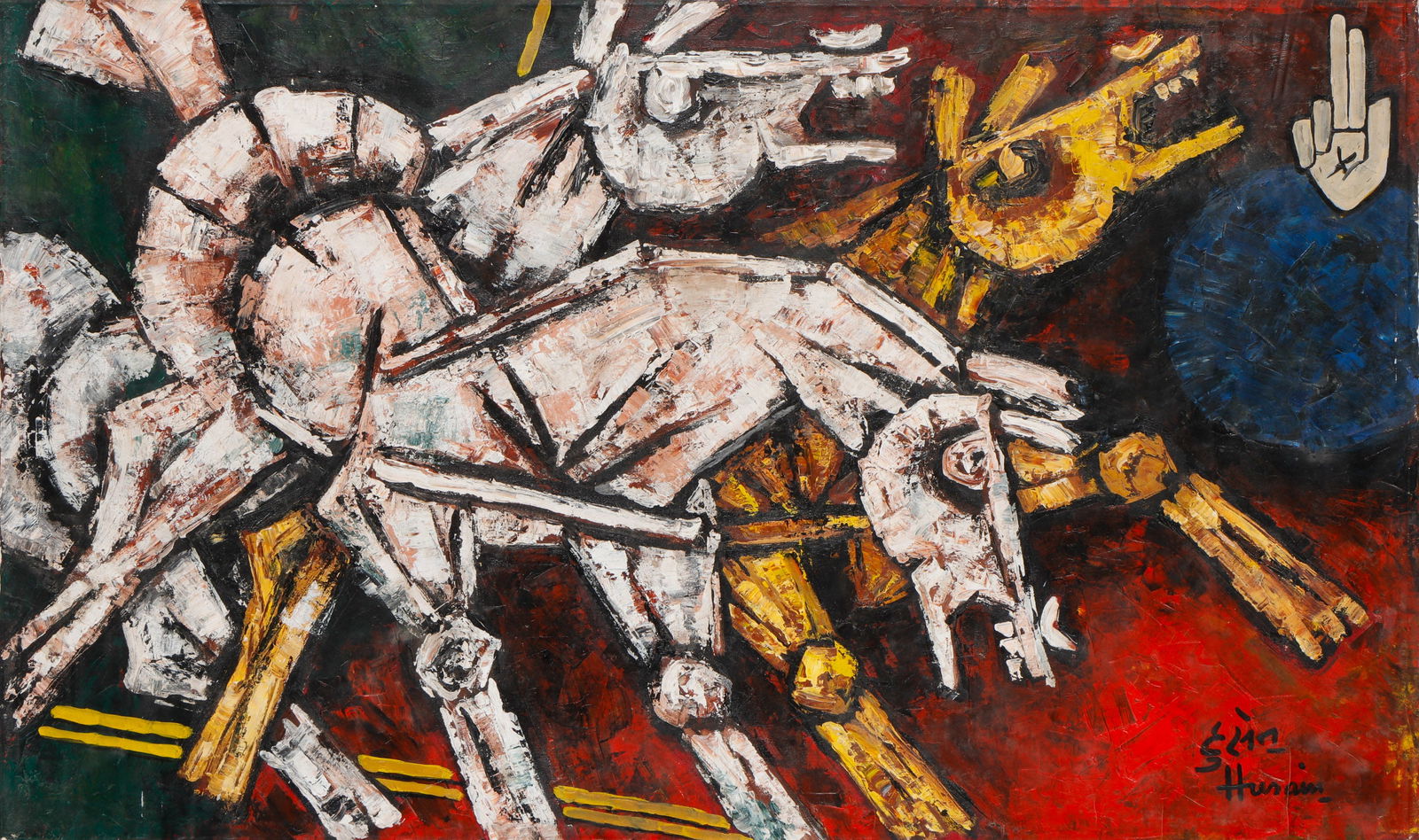 Maqbool Fida Husain (1915-2011) "Horses" (1 of 6)