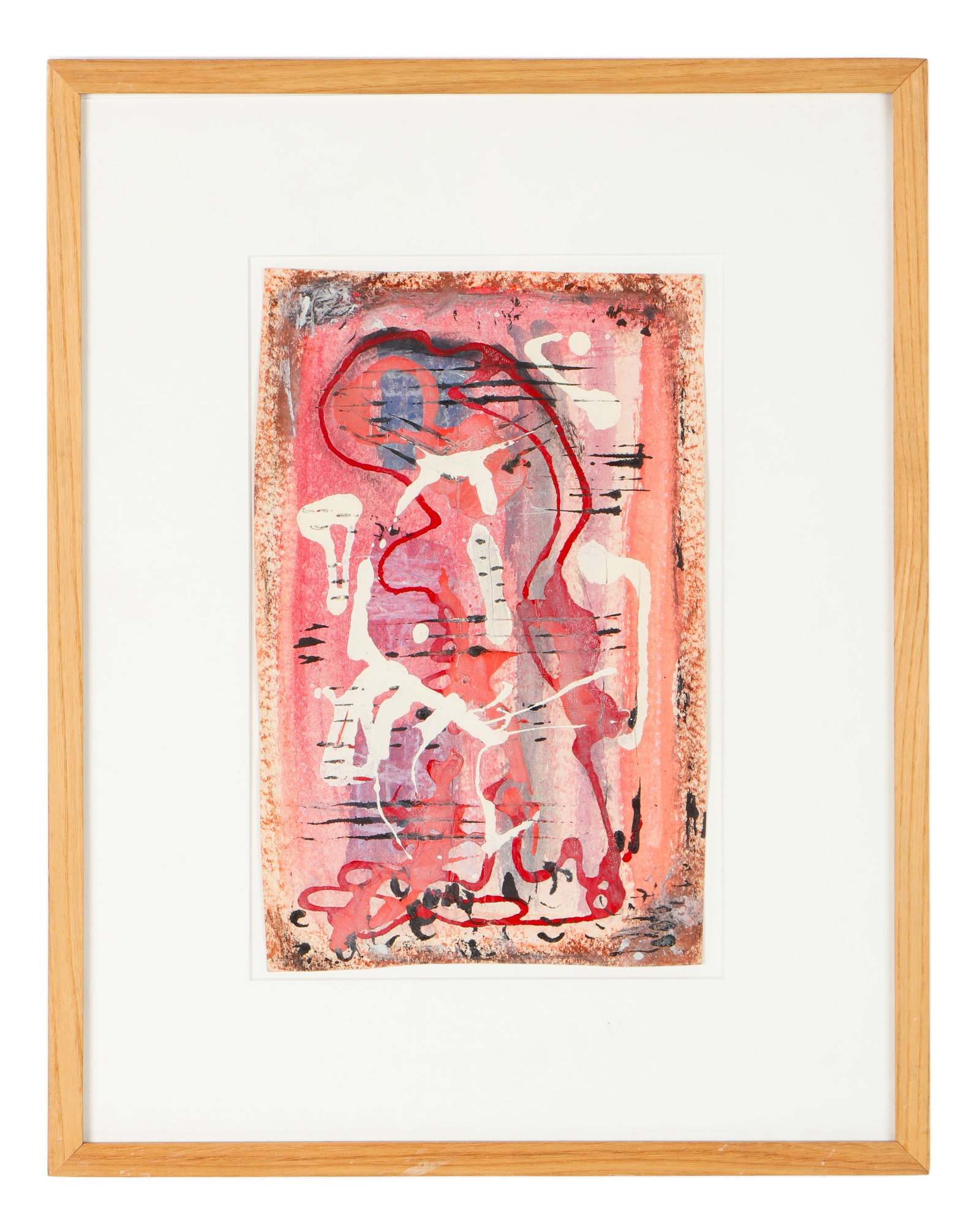 Eve Peri (1897-1966) Mixed Media Painting: Eve Peri (American, 1897-1966) Untitled, Mixed Media Painting, gouache, ink and crayon on paper. Framed. Size: 11.75'' x 7.5'', 30 x 19 cm (sheet); 19.25'' x 15'', 49 x 38 cm (frame). Eve Peri (1897-1