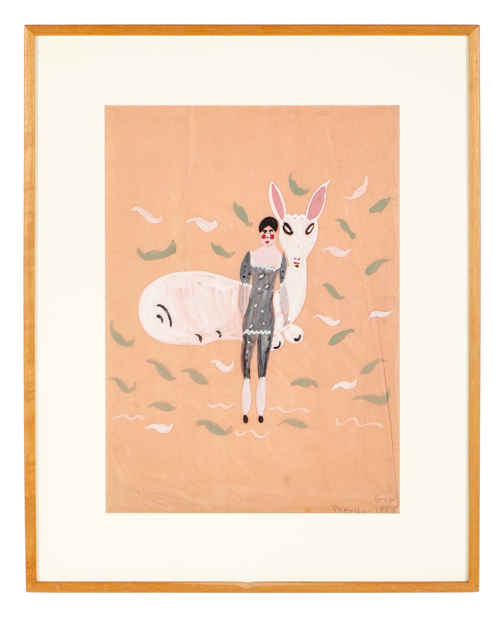 Eve Peri (American, 1897-1966) Figurative Painting: Eve Peri (American, 1897-1966) Figurative Painting, watercolor and gouache on paper, 1944, signed. Framed. Size: 18.5'' x 13.25'', 47 x 34 cm (sight); 25.75'' x 20.5'', 65 x 52 cm (frame). Eve Peri (1