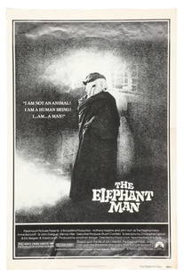 The Elephant Man (1980) Poster: David Lynch's The Elephant Man (1980) Vintage Movie Poster. Unframed. Size: 41'' x 27'', 104 x 69 cm (poster). Ex. Collection of Rodger Lapelle, Philadelphia, PA.