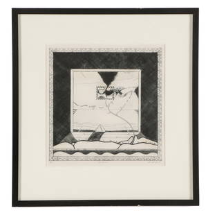 David Lynch (b. 1946) "Garden": David Lynch (American, b. 1946) "Garden", 1969, etching, numbered, titled and signed, from an edition of 90. Framed. Size: 13.75'' x 13.75'', 35 x 35 cm (plate); 24'' x 22.75'', 61 x 58 cm (frame). Ex