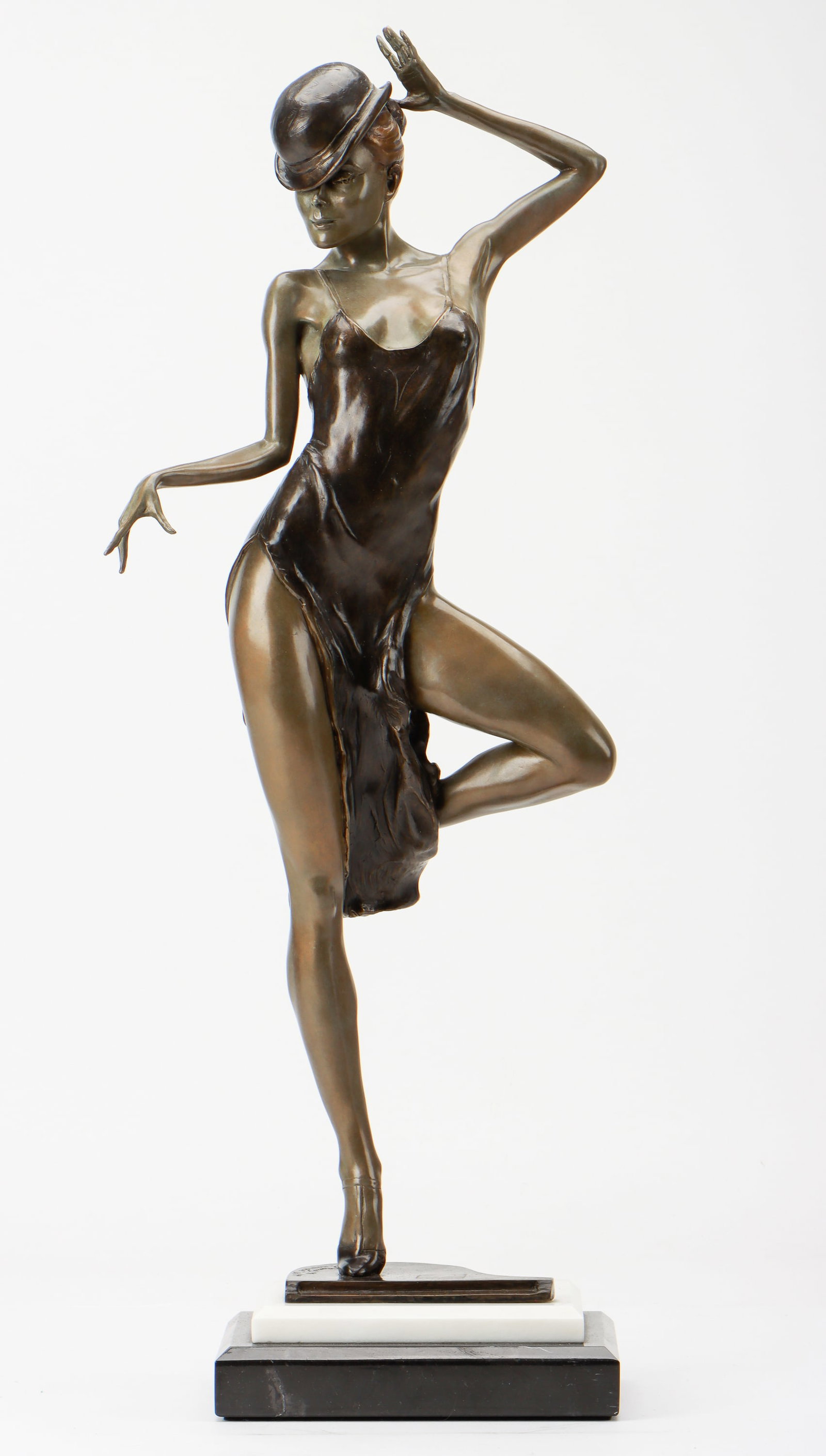 Mario Jason (Argentinean, b. 1938) "Monique": Mario Jason (Argentinean, b. 1938) "Monique", Bronze Sculpture, signed. From an edition of 99.Size: 27'' x 11'' x 7'' (69 x 28 x 18 cm). Overall height on base: 30". Provenance: From the collection of