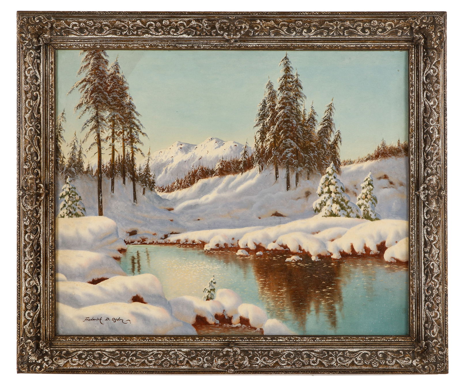 Frederick D. Ogden (1892-1948) "Snowy Winter Landscape" (1 of 4)
