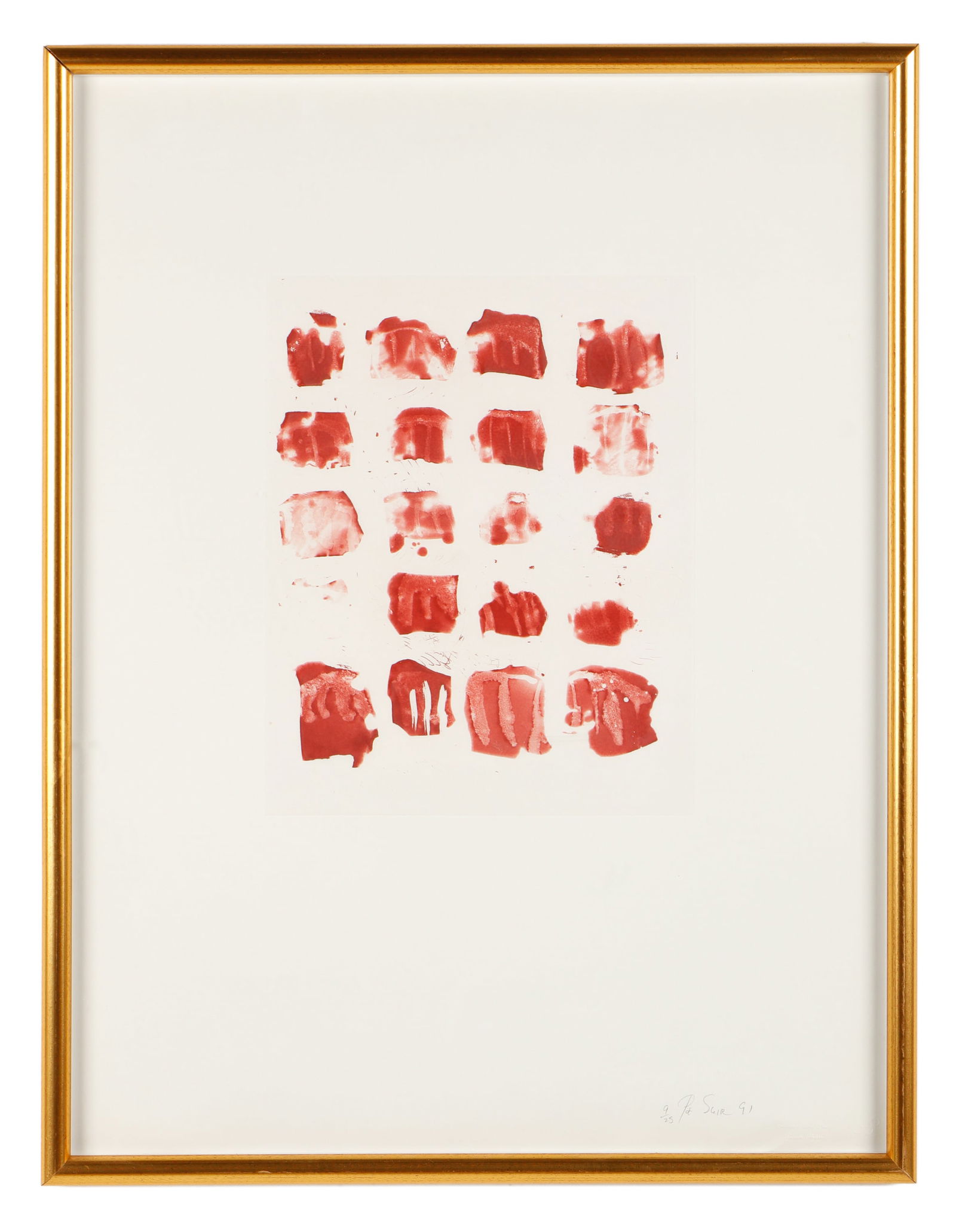 Pat Steir (American, b. 1940) "Little Red Shapes" (1 of 3)