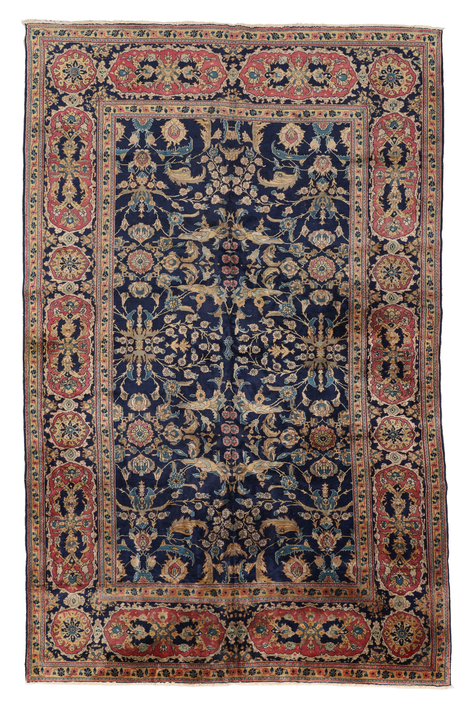 Blue Indo Persian Rug, India, Early 20th C., 7'7'' x 11'11'' (1 of 5)