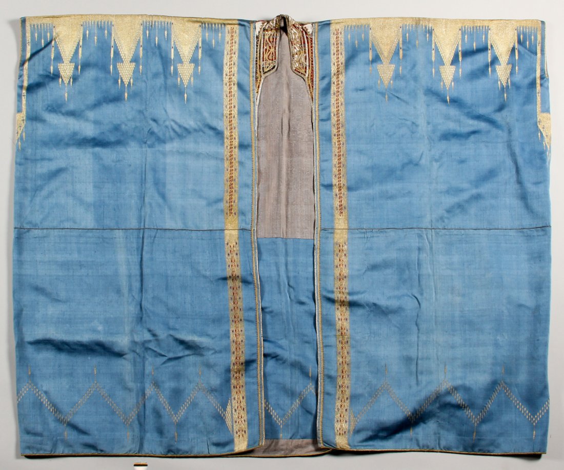 Outstanding Syrian Judge's Robe: Outstanding Syrian Judge's Robe, Aleppo, 19th c, gold embroidered silk tapestry weave. Prov: Samy and Sara Rabinovic. First prize for International Dress Costume at the Eighth International Conference