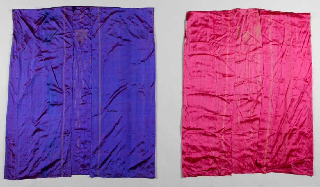 Two Silk Syrian Robes: Two Silk Syrian Robes, circa 1900. Size: 1) 50 x 41 inches (127.0 x 104.14 cm); 2) 52 x 44 inches (132.08 x 111.76 cm).