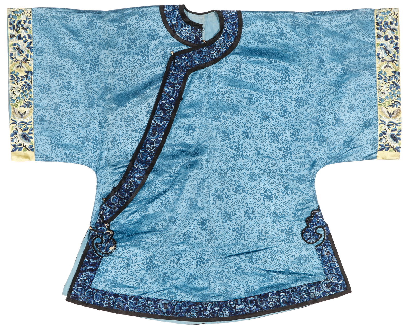 Chinese Blue Silk Robe, Qing Dynasty (1 of 4)