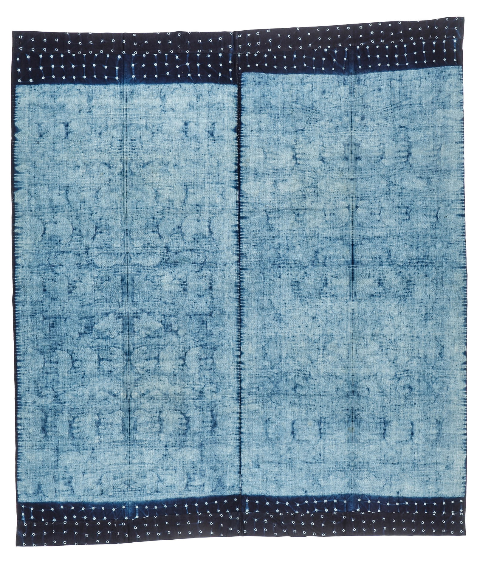 Adire Cloth, Yoruba, Nigeria, Mid 20th C., 5'6'' x 6'4'': Adire Cloth, Yoruba, Nigeria, Mid 20th C. Adire textile is a dyed cloth traditionally made by Yoruba women using resist-dyeing techniques. The word 'Adire' derives from the Yoruba words 'adi,' meaning