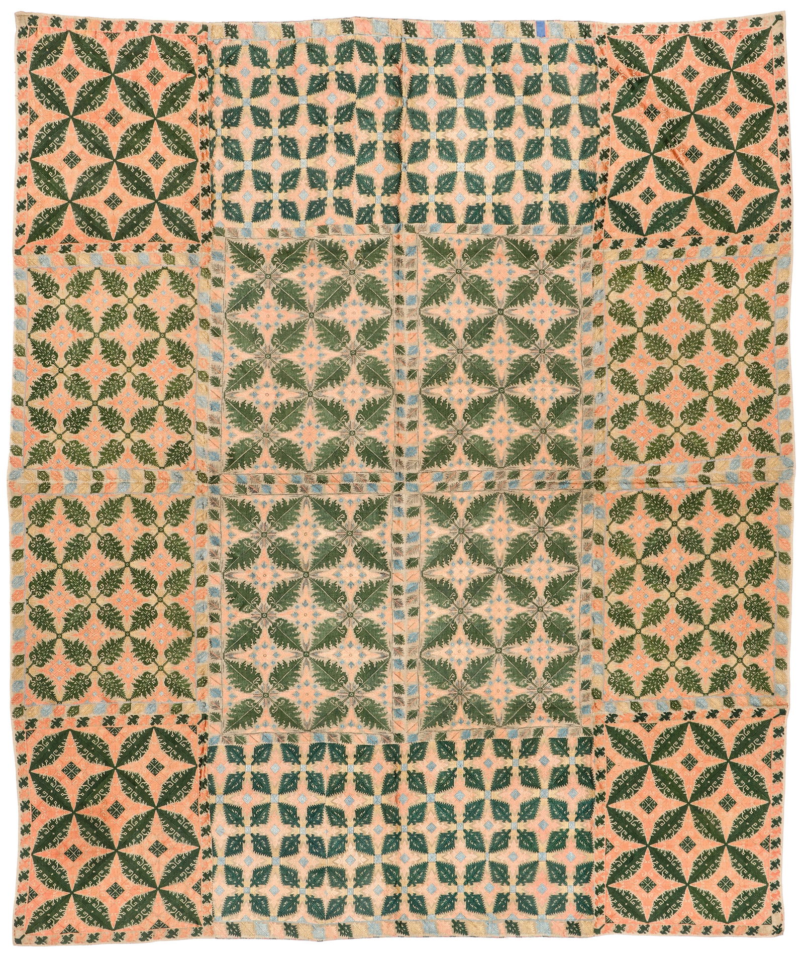 Large Greek Composite Silk Embroidery, 19th C., 7'4'' x 8'8'' (1 of 5)