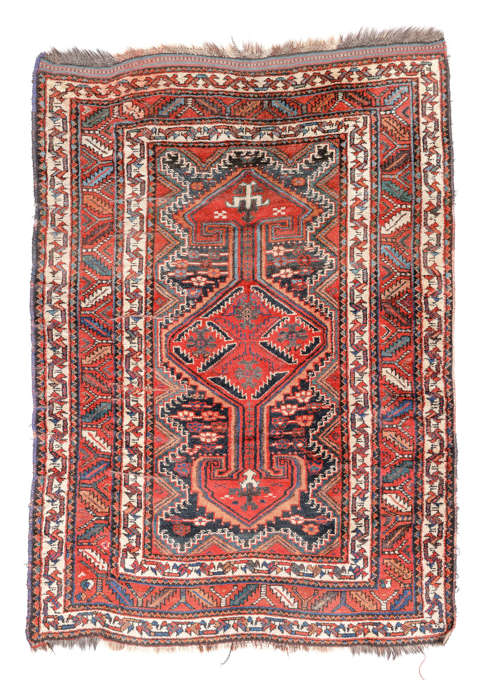 West Persian Kurd Rug, Ca. 1875, 4'6'' x 6'5'' (1 of 4)