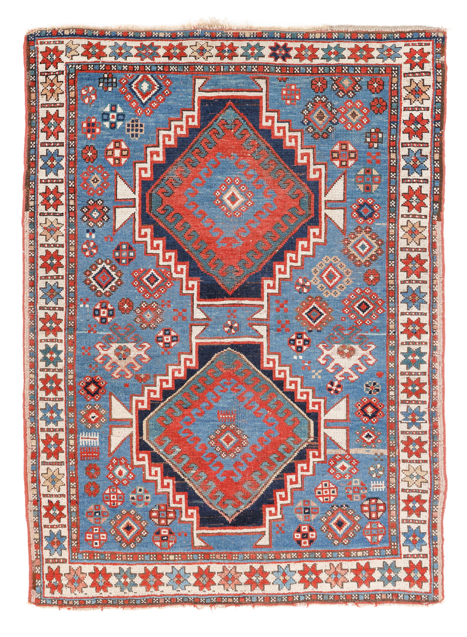 Kazak Rug, Caucasus, Ca. 1875, 3'6'' x 4'10'' (1 of 3)