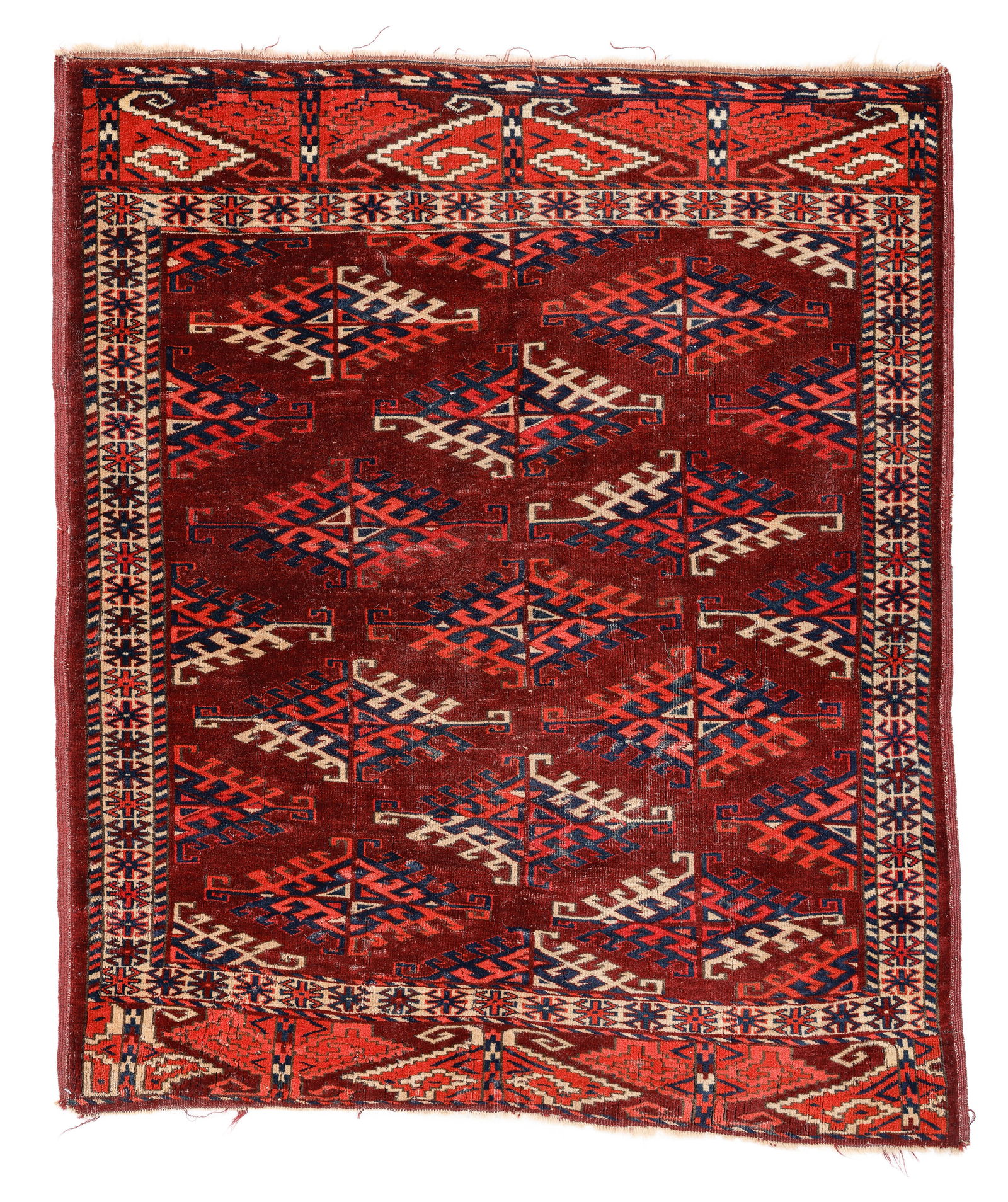Yomud Rug, Turkmenistan, Mid 19th C., 3'6'' x 4'2'' (1 of 3)