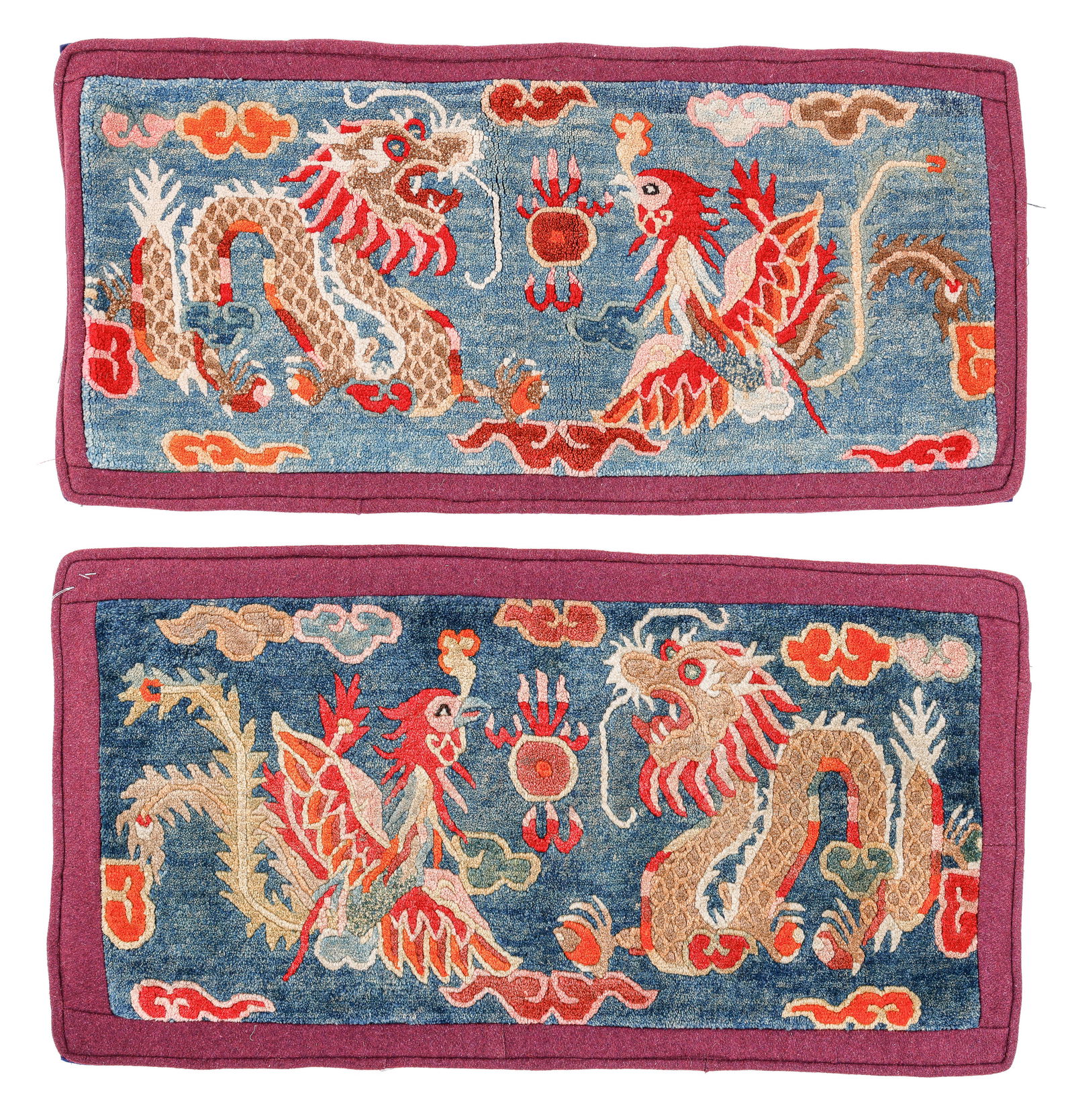 2 Dragon and Phoenix Rugs, Tibet, Ca. 1900 (1 of 4)